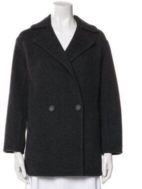 Vince XL Double Breasted Wool Cardigan Coat in Grey